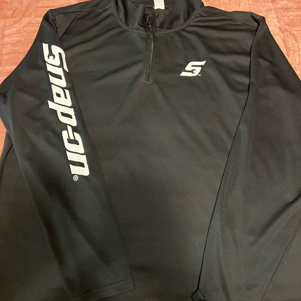 Snap-on Tools 1/4 Zip Mens Black Pull Over  Jersey Shirt